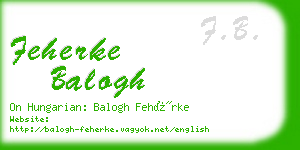 feherke balogh business card